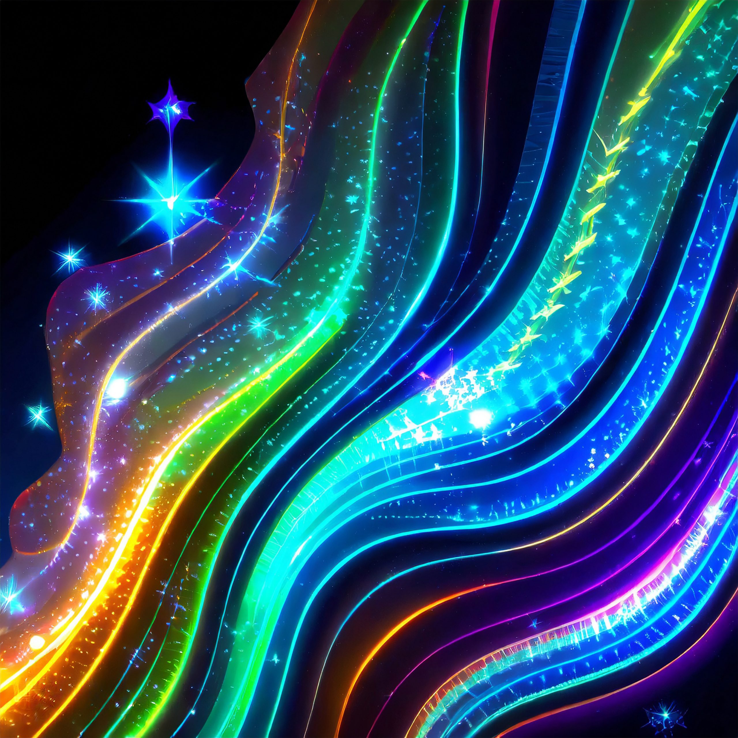 Pintura líquida bioluminiscente en colores iridiscentes