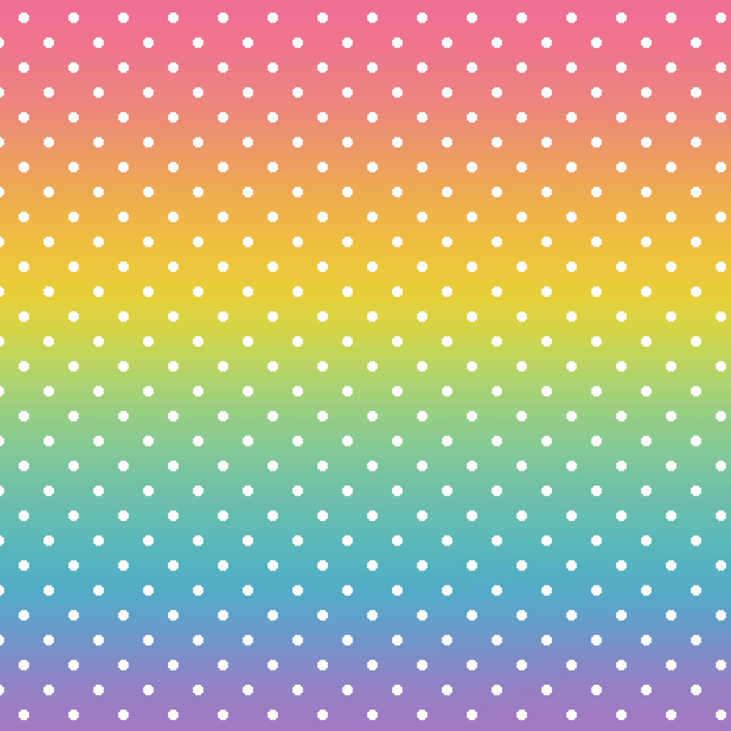 Papel digital de puntitos blancos sobre un fondo de colores arcoiris